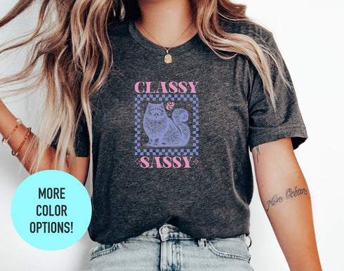 Classy and Sassy Cat Shirt, Vintage Cat Shirt, Women's Cat Shirt, Birthday Gift Shirt, Cute Cats Shirt, Funny Kitten Shirt, Sassy Cats